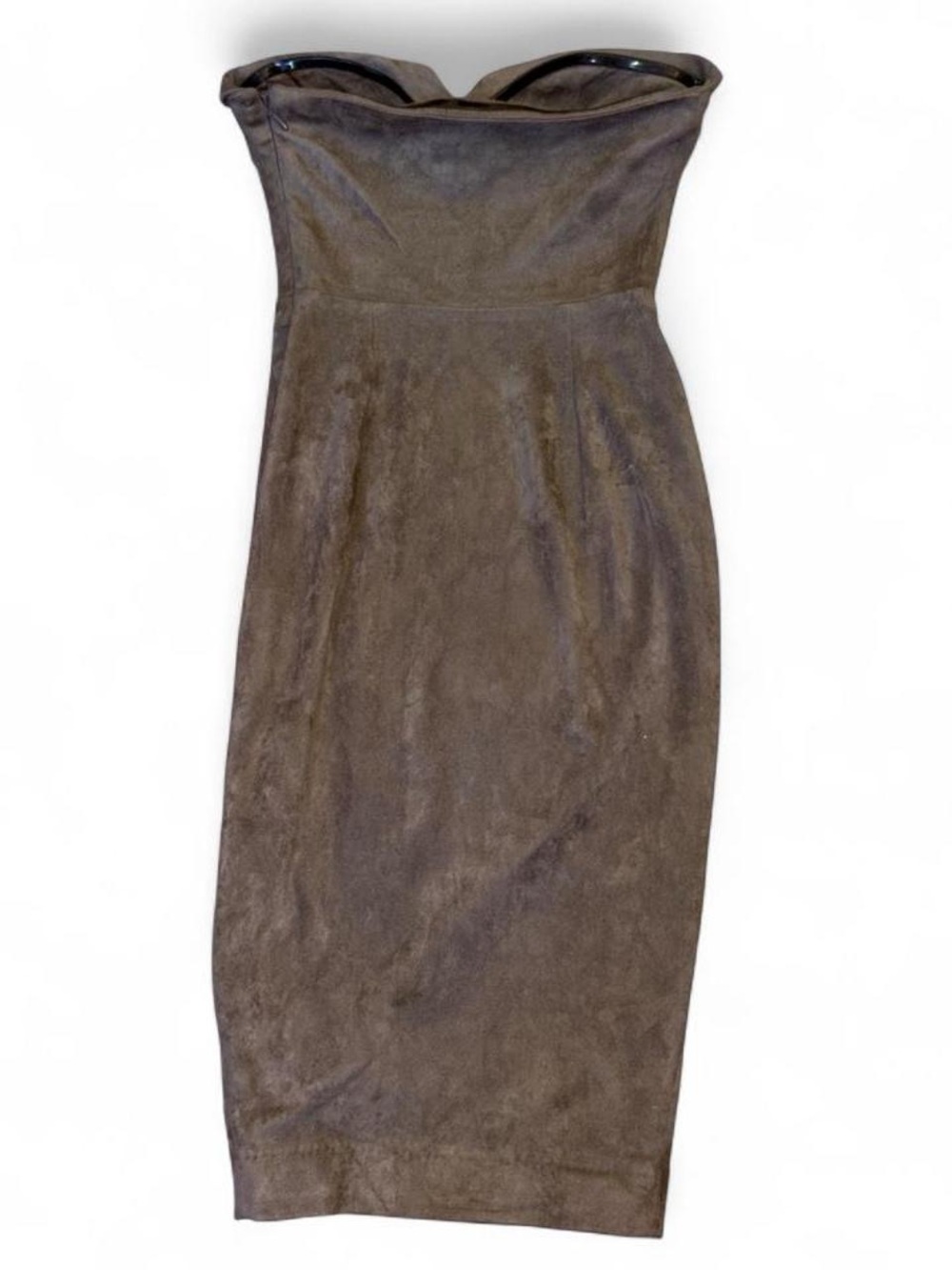 House of London Taupe Faux Suede Bustier Bodycon Dress Size S - Picture 4 of 9